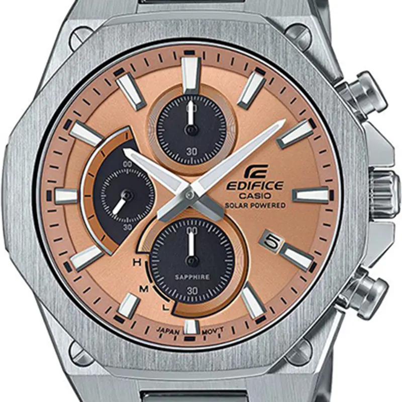 Casio Edifice Solar Slim Line Light Brown Dial Men's Watch- EFS-S570D-5A